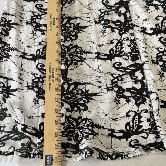 NEW Soft Surroundings Black And White Tunic Top Shirt Roll Tab Sleeves - Picture 8 of 10